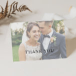 Classic Minimalist Folded Front and Back Photo Thank You Card<br><div class="desc">This classic minimalist folded front and back photo thank you card is great for a simple and elegant wedding. The black and white vintage typography gives it a classy formal touch. Keep it as is,  or choose to personalize it with artwork or graphics of your choice.</div>