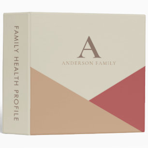 Classic Minimalist Geometric Monogram 3 Ring Binder