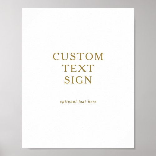 Classic Minimalist Gold Cards and Gifts Custom Poster