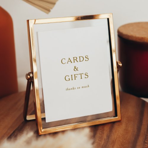 Classic Minimalist Gold Cards and Gifts Sign