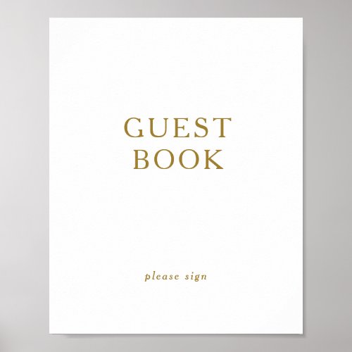 Classic Minimalist Gold Guest Book Sign