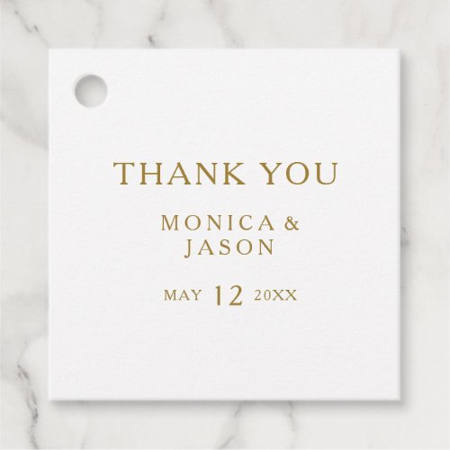 Classic Minimalist Gold Thank You Favor Tags