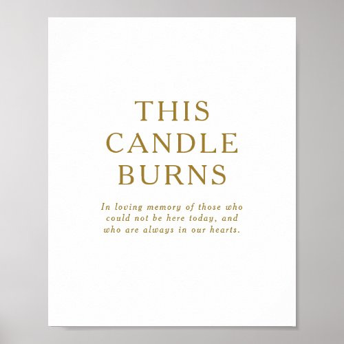 Classic Minimalist Gold This Candle Burns Sign 
