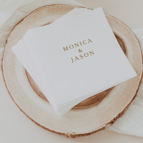 Classic Minimalist Gold Wedding Napkins