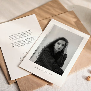 Classic Minimalist Graduation Photo  Announcement