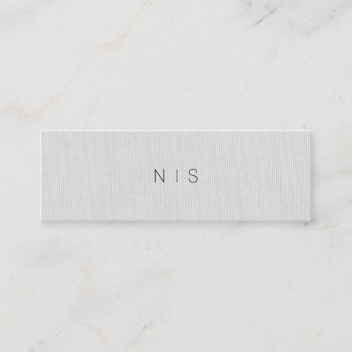 Classic Minimalist Grey Linen Background Beauty Mini Business Card