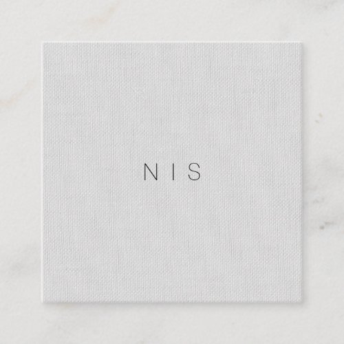 Classic Minimalist Grey Linen Background Beauty Square Business Card