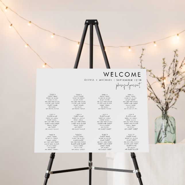 Classic Minimalist Landscape Seating Table Chart Foam Board (In Situ (Stand))