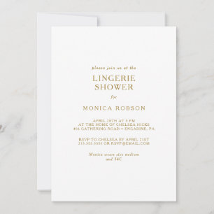 Classic Minimalist Lingerie Shower Invitation