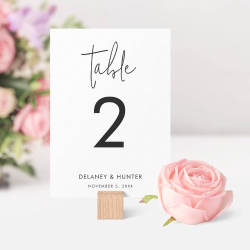 Classic Minimalist Mixed Font Editable Table Number