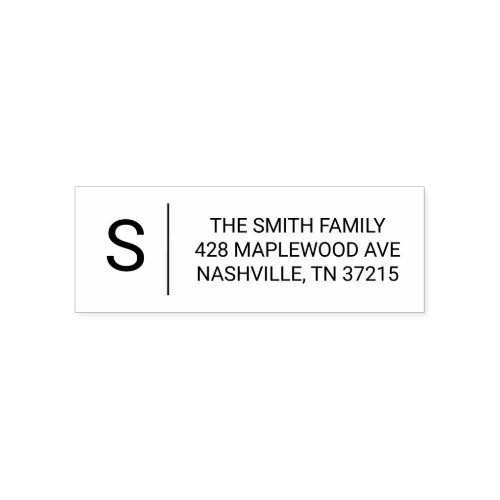 Classic Minimalist Monogram Family Return Address Self-inking Stamp