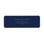 Classic Minimalist Navy Blue | Gold Return Address Label<br><div class="desc">This classic minimalist navy blue | gold return address label is great for a simple modern romantic and elegant wedding. The dark navy blue color palette and minimal vintage typography give it a classy chic formal touch. The design is flexible, perfect for a basic contemporary evening, spring, fall, summer, or...</div>