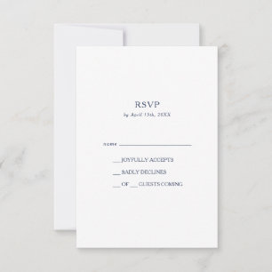 Classic Minimalist Navy Blue RSVP Card
