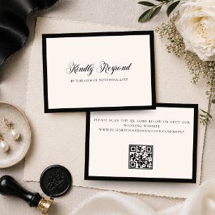 Classic Minimalist Old Money Wedding QR Code RSVP Card