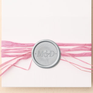 Classic Minimalist Personalized Couple Initials Wax Seal Sticker