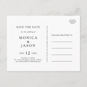 Classic Minimalist Photo Save The Date Postcard