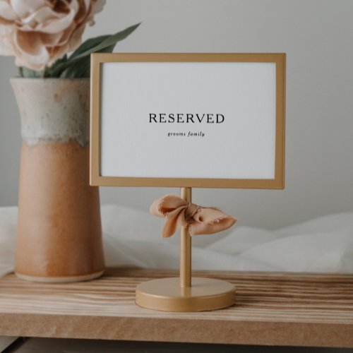 Classic Minimalist Reserved Sign