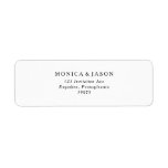 Classic Minimalist Return Address Label<br><div class="desc">This classic minimalist return address label is great for a simple and elegant wedding. The black and white vintage typography gives it a classy formal touch. Keep it as is,  or choose to personalize it with artwork or graphics of your choice.</div>