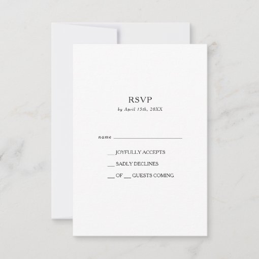 Classic Minimalist RSVP Card | Zazzle