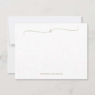Classic Minimalist Sage Green Calligraphy Note Card