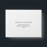 Classic Minimalist Self Addressed RSVP Envelope<br><div class="desc">This classic minimalist self addressed RSVP envelope is great for a simple and elegant wedding. The black and white vintage typography gives it a classy formal touch. Keep it as is,  or choose to personalize it with artwork or graphics of your choice.</div>