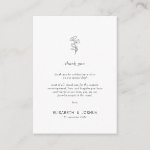 Classic Minimalist Simple Thank you Enclosure Card