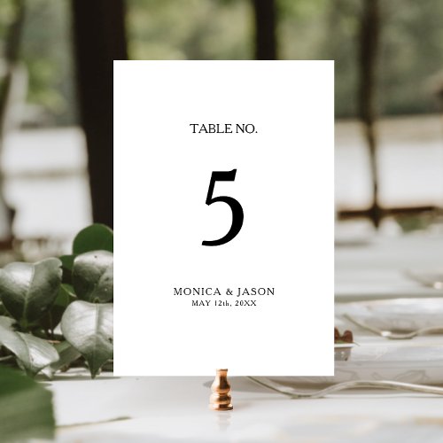 Classic Minimalist Table Number