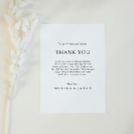 Classic Minimalist Thank You Reception Card<br><div class="desc">This classic minimalist thank you reception card is great for a simple and elegant wedding. The black and white vintage typography gives it a classy formal touch. Keep it as is,  or choose to personalize it with artwork or graphics of your choice.</div>