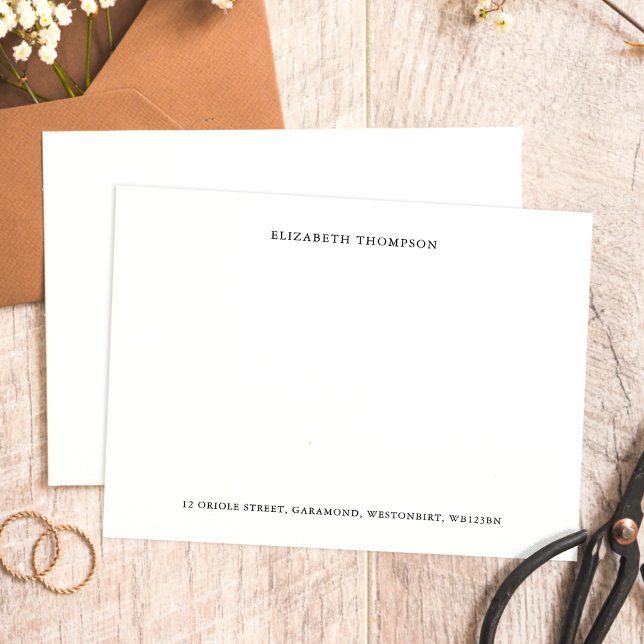 Classic Minimalist Typography Stationery  Note Card (Creator Uploaded)