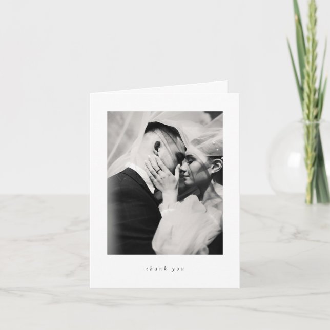 Classic Minimalist Wedding Folded Thank You Card (Front)