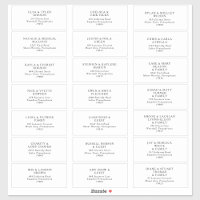 Classic Minimalist Wedding Guest Address Labels