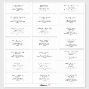 Classic Minimalist Wedding Guest Address Labels