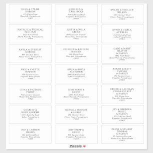 Classic Minimalist Wedding Guest Address Labels