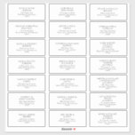 Classic Minimalist Wedding Guest Address Labels Classic Minimalist Wedding Guest Address Labels
