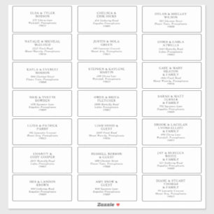 Classic Minimalist Wedding Guest Address Labels