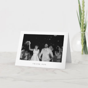 Classic Minimalist Wedding Photo Folded Letterpress Thank You Card