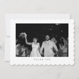 Classic Minimalist Wedding Photo Thank You Card