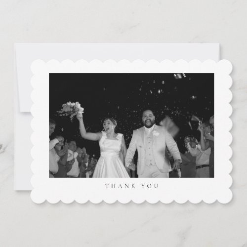 Classic Minimalist Wedding Photo Thank You Card