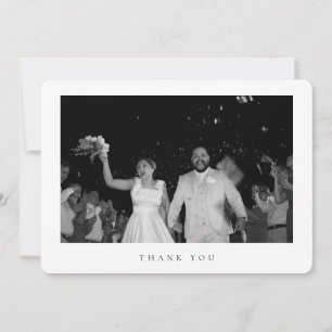 Classic Minimalist Wedding Photo Thank You Card