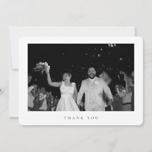 Classic Minimalist Wedding Photo Thank You Card