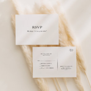 Classic Minimalist Wedding RSVP Postcard