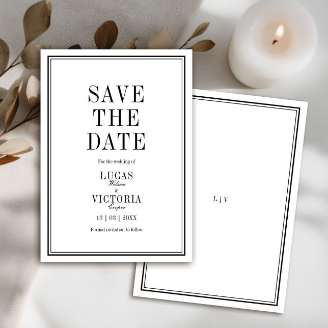 Classic Minimalist Wedding Save the Date  Invitation (Creator Uploaded)