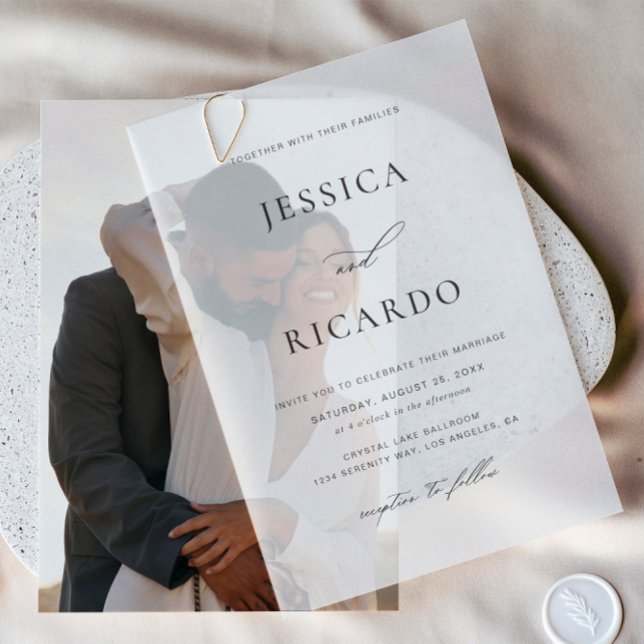 Classic Minimalist Wedding Vellum Invitations (Creator Uploaded)