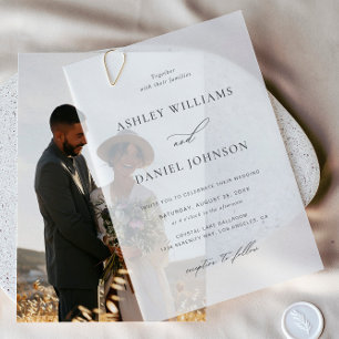 Classic Minimalist Wedding Vellum Invitations
