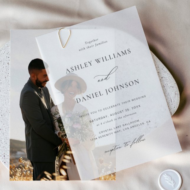 Classic Minimalist Wedding Vellum Invitations (Creator Uploaded)