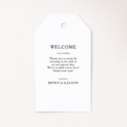 Classic Minimalist Wedding Welcome Gift Tags