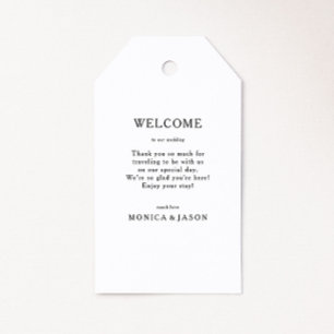 Classic Minimalist Wedding Welcome Gift Tags