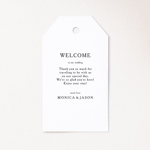 Classic Minimalist Wedding Welcome Gift Tags
