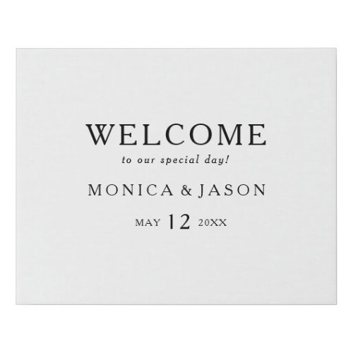 Classic Minimalist Welcome Faux Canvas Print
