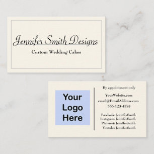 Classic Minimalist Yellow Home Based Business Card